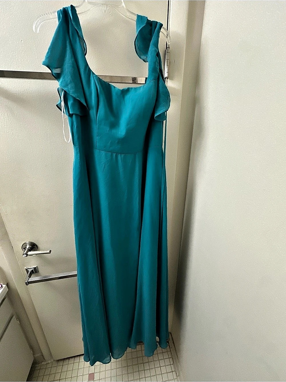 Azazie Bondi Bridesmaid Dress Maxi Blue Size A12